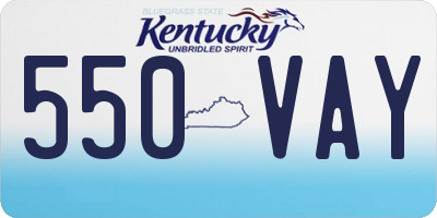 KY license plate 550VAY