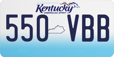 KY license plate 550VBB