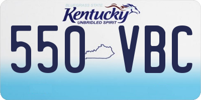 KY license plate 550VBC
