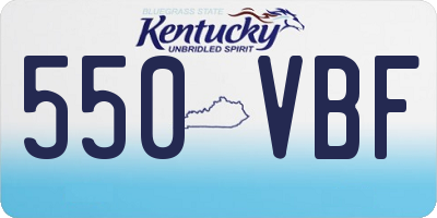 KY license plate 550VBF