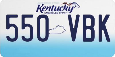 KY license plate 550VBK