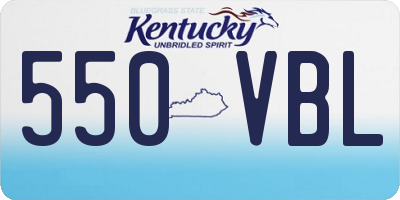 KY license plate 550VBL