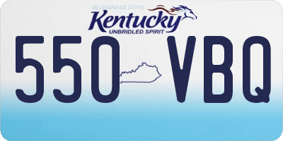 KY license plate 550VBQ