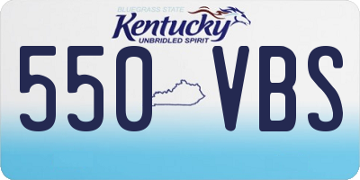 KY license plate 550VBS