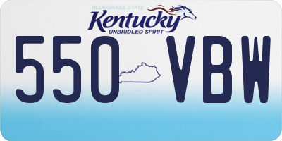 KY license plate 550VBW