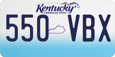 KY license plate 550VBX