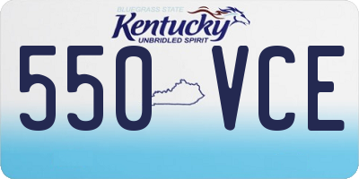 KY license plate 550VCE