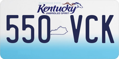 KY license plate 550VCK