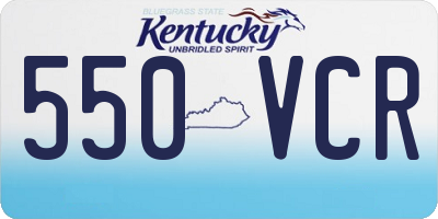 KY license plate 550VCR