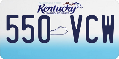KY license plate 550VCW
