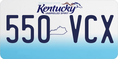 KY license plate 550VCX