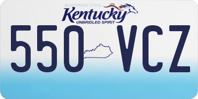 KY license plate 550VCZ