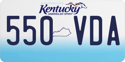 KY license plate 550VDA