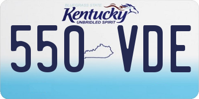 KY license plate 550VDE