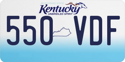 KY license plate 550VDF