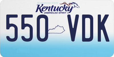 KY license plate 550VDK