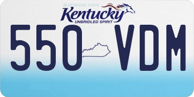 KY license plate 550VDM