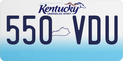 KY license plate 550VDU