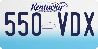 KY license plate 550VDX