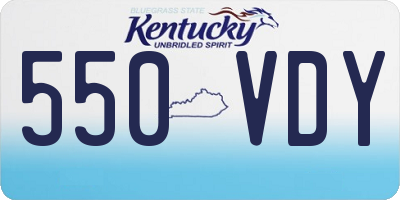 KY license plate 550VDY