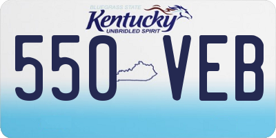 KY license plate 550VEB