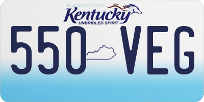 KY license plate 550VEG