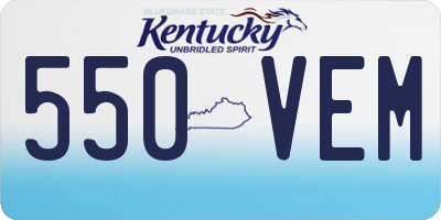 KY license plate 550VEM