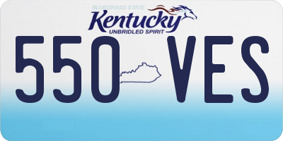 KY license plate 550VES