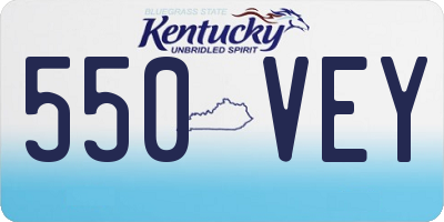 KY license plate 550VEY