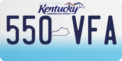 KY license plate 550VFA