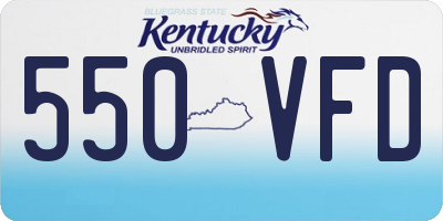 KY license plate 550VFD