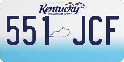 KY license plate 551JCF