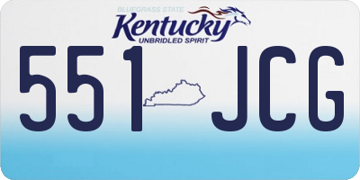 KY license plate 551JCG