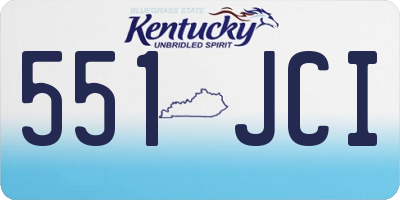 KY license plate 551JCI