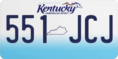 KY license plate 551JCJ