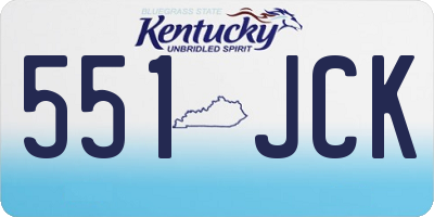 KY license plate 551JCK