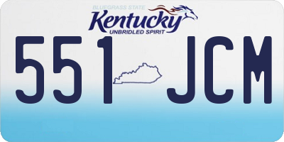 KY license plate 551JCM