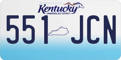 KY license plate 551JCN