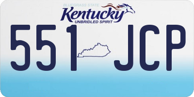 KY license plate 551JCP