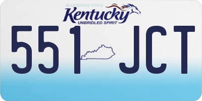 KY license plate 551JCT