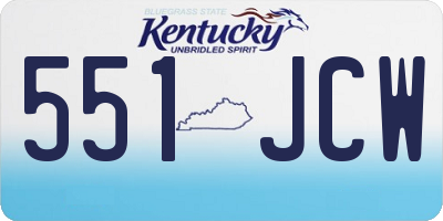 KY license plate 551JCW