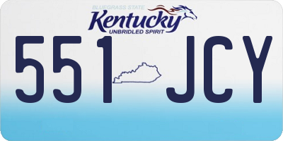 KY license plate 551JCY