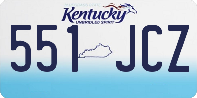 KY license plate 551JCZ