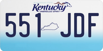 KY license plate 551JDF