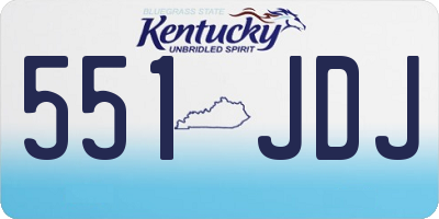 KY license plate 551JDJ