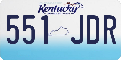 KY license plate 551JDR