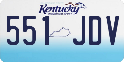 KY license plate 551JDV