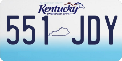 KY license plate 551JDY