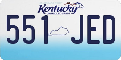 KY license plate 551JED