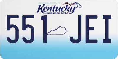 KY license plate 551JEI